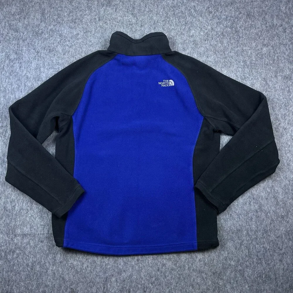 The North Face Men's Jacket Fleece Full Zip Blue Black Outdoor Hiking Y2K Size M